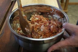 mixing meatloaf