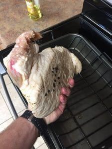 Set Briket fat side down to render as much of the fat off the corned beef as possible