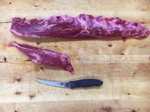 Trim up the PSMO for presentation and ease of cooking