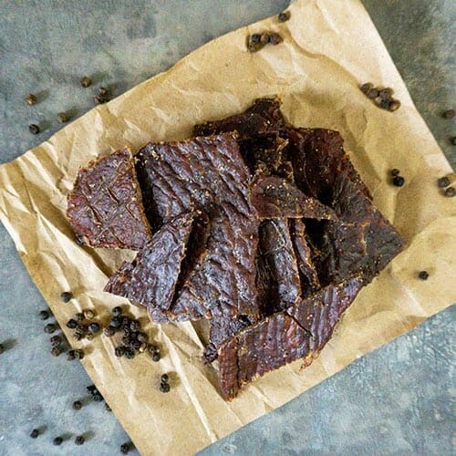 peppered slab jerky