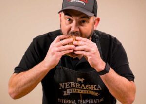 Steve eating sloppy Joe