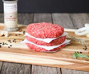 raw burger patties