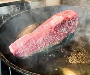 searing steak