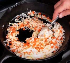 caramelizing veggies