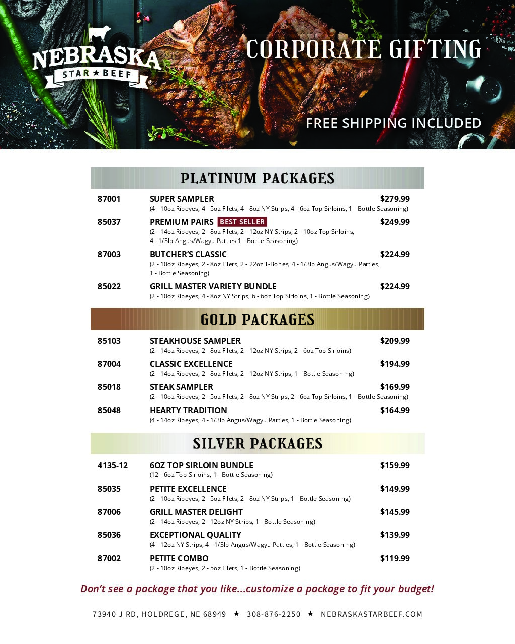 corporate gift flyer